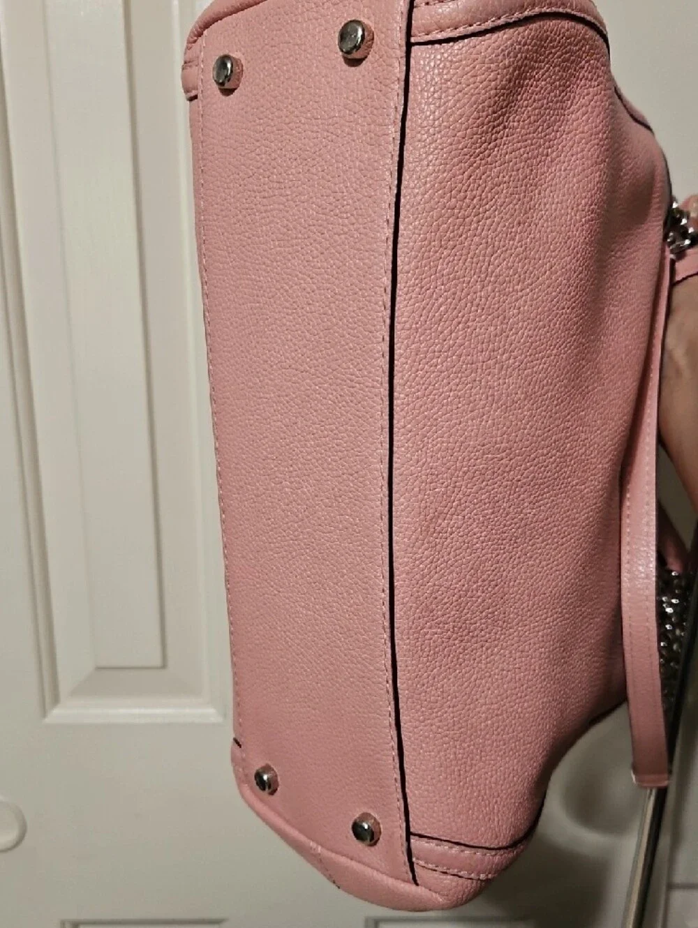 Coach EUC Lexi Pink Pebbled Leather Shoulder Bag with Chain Straps - Picture 9 of 12